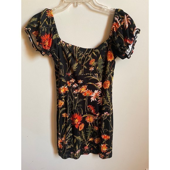 Urban Outfitters Black Floral Print‎ Bodycon Mini Dress- NEW - Picture 8 of 10